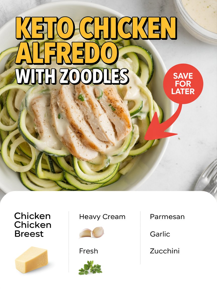 Keto Chicken Alfredo with Zoodles
