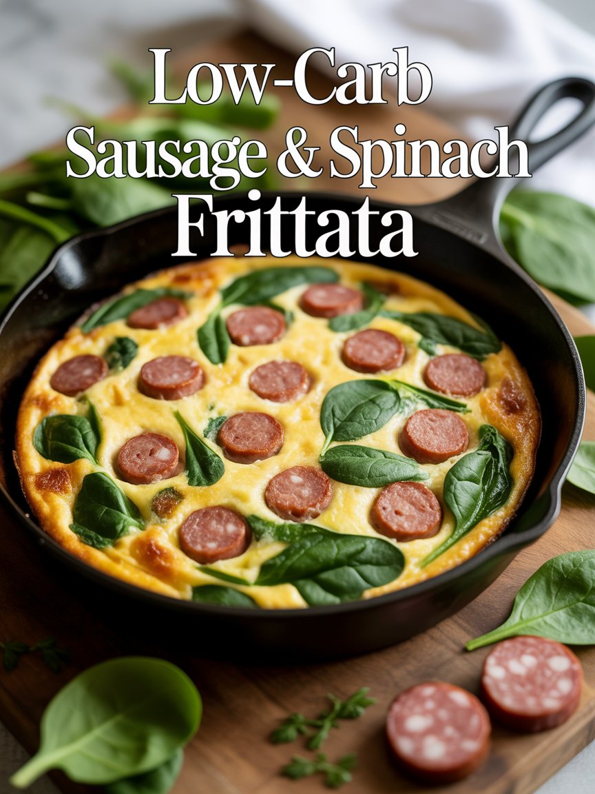 Low-Carb Sausage & Spinach Frittata