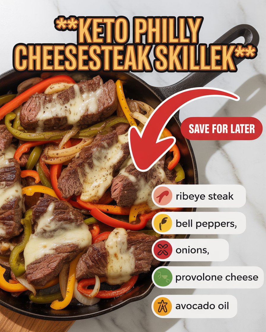Keto Philly Cheesesteak Skillet